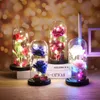 Decorative Flowers & Wreaths Home Furnishing Decoration Romantic Lantern Rose With Light Lighting Night Eternal Artificial Flower