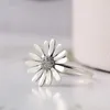 925 Sterling Silver Pave Daisy Flower Statement Ring with Clear Stones Fit Pandora Charm Jewelry Engagement Wedding Lovers Fashion Ring For Women