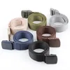 Fashion Canvas Belt Men Women Unisex Outdoor Tactical Plastic Buckle Solid Hiking Waistband Casual