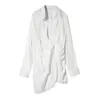 DEAT été col rabattu complet femmes vêtements manches asymétriques Dobby robe blanche femme Vestido WB52300