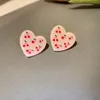 Stud LOVOACC Sweet Red Cherry Printing Resin Earrings For Women Pink Color Love Heart Arcylic Korean Holiday Jewelry