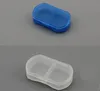 Scatola portapillole in plastica da viaggio portatile Mini Custodia per medicinali 2 scomparti Scatole portaoggetti per parti di perline di gioielli SN2668