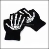 Ochronna Gear Cycling Sporty Outdocicling Rękawiczki 1 Para Knitting Kobiety Mężczyźni Pół Palec Szkielet Mittens Ręcznie Cieplej Claw Unisex Drop