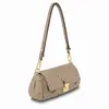 Högkvalitativa handväskor Totes Plånbok Kvinnors Väskor Handväska Tote Embossed Soft Grain Leather Shoulder Messenger Purse Lady Cross Body Bag Elephant Gray / Cream 24cm