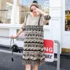 Maternity Dresses Kvinnor O-Neck Långärmad Sticka Klänning Moms Loose Fit Vintage Knitting Pullover Fashion Mid-Long Sweater