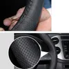 DIY preto de couro artificial de couro capa para vw golf 7 mk7 novo polo jetta passat b8