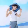 Wide Brim Children Beach Hat Sun Kids Bucket Cap Summer Girls Boys Travel Outdoor Fashion Cute Casual Hats