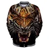 Mäns Jackor 2021 Tiger 3D Jacket Kvinnor / Män Sweatshirt Boys Girls Baseball Fashion Cool Tunna Streetwear Kläder1