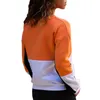 여성 후드와 스웨터 가을 레저 긴 소매 패치 워크 풀오버 캐주얼 O 넥 점퍼 숙녀 느슨한 탑스 Outwear 210414