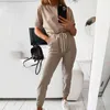 Jumpsuits Poches Casual Accueil Twoo Summer Couleur Solide Sleeve Sleeve Sleeve Sleeve Sleeve 2 pièces Rompers Combinaison Femmes Jumpsuit 210514