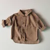 Jackets Spring Autumn Baby Boys Jacket Casual Large Pocket Lapel Corduroy Shirts Infant Kids Clothes Work Coat Outerwear