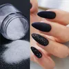 못 반짝이 1 박스 블랙 백인 예술 설탕 가루 반짝이는 담그는 먼지 모직 사탕 효과 손톱 크롬 안료 NTMN01-08 PRUD22