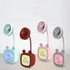 Electric Fans Children's toy colorful lighting desktop stereo mini fan USB charging portable small