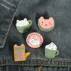 Rekenmachine Kat Cartoon Emaille Broches Pin voor Vrouwen Mode Jurk Jas Shirt Demin Metalen Grappige Broche Pins Badges Promotie gift