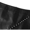 Rivet Irregular PU Leather Women Mini Skirt High Waist Slim Black Female Short Skirts Autumn Fashion Ladies Sexy Bottoms 210518