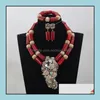 Earrings & Necklace Jewelry Sets White Coral Beads Nigerian African Wedding Set Latest For Women Bride Abh402 Drop Delivery 2021 Gbozg