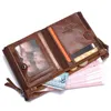 Genuine Leather Short Coin Purse Small Vintage High Quality Designer Wallets