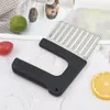 Rostfritt stål Potatischip Skivare Deg Vegetabilisk Frukt Crinkle Wavy Slicer Knife Potatis-Cutter Chopper French Fry Maker