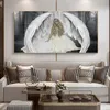 Black White Wings Angel Girl Canvas Painting Posters Pictures Decorative Oil Paintings Art Wall Posters for Wall Home Decora