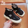 Children's Fashion Canvas Shoes 2021 Summer New Boys Checkerboard Low-top Sneakers Girls Breathable Leopard Print Sandals Hollow G1025