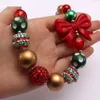 Girocolli di gomma da masticare fatti a mano con fascino per ragazze con collana di perline con fiocco grosso per bambini per regali di Natale per bambini1775357