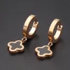 Висячие люстры Lucky Four-leaf Clover Earrings Korean Fashion Ladies -продажа из нержавеющей стали 2021