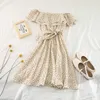 Oceanlove ruffles Print Цветочные женские платье весна Летние лук Vestidos шифон пляж стиль студент сладкие мини-платья 13838 210331