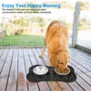 Benepaw Antislip Çift Köpek Kase Silikon Mat Ile Dayanıklı Paslanmaz Çelik Hiçbir Dökülme Pet Besleme İçme Suyu Gıda Besleyici 210615