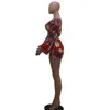 Летнее платье Женщины набор сексуальный причинно-следственный африканский 4XL плюс размер BodyCon с длинным рукавом PREP вечерняя вечеринка 210422