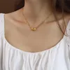 Roestvrijstalen hanger kettingen voor vrouwen vierkante cirkel 18k vergulde ketting kettingen zilveren ketting link strand chokers kraag meisjes sieraden cadeau