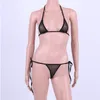 Badkläder Kvinnor Bikinis 2021 Baddräkt Micro Bikini Sexig Underkläder Set Mesh Halter Top With Tie Side G-String Thong Women's