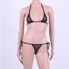 Swimwear Mulheres Bikinis 2021 Swimsuit Micro Bikini Sexy Lingerie Set Malha Halter Top com Tie Side G-String Thong Mulheres