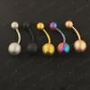 Belly Button Ring Surgical Steel 14 Gauge Navel Bar Piercing Rings Cartilage Earring Body Jewelry 5 Colors