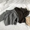 Japanischer Stil Herbst süße Mädchen Baumwolle Leinen Plaid Blusen Kinder lose Langarm Puppenkragen Hemd Kleidung 210508