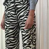 Zebra print wide been rechte broek punk gothic sexy hoge taille herfst vrouwen mode casual vrouwelijke broek Streetwear 210517