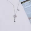 French Style S925 Sterling Silver Small Lock Key Necklace Födelsedagspresent Personlig och fashionabla mikroinlagd med Diamond SWE1974876