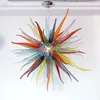 Handgeblazen Glas Hanglamp Art Decor Moderne LED Kroonluchters Slaapkamer Woondecoratie Lampen Multi Color Binnenverlichting Fixtures 28 inch