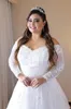 2021 Long Sleeve Plus Size Wedding Dresses Off Shoulder Sparkly Sequined Appliques Lace A Line See Through Back Bridal Gowns Custom Size