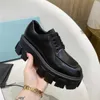 Women Dress Shoes Casual Shoe Low-Top Black White Platform Pgraded Triangle Loafers Wedding Party Fashion Business Heels With Original Box