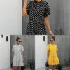 Black Dress Polka-dot Women Summer Sundresses Casual White Loose Fit Clothes Free People 2020 Yellow Womens Clothing Everyday X0521