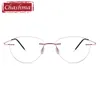 Lunettes de vue en titane pur monture optique sans monture lunettes de prescription lunettes sans cadre pour hommes et femmes lentilles claires mode S287P