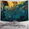 Tapestries Boho Decor Mushroom Forest Tapestry Fairy Tale Art Wall Hanging India Home Aesthetic Room Mural