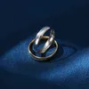 Anello da coppia in acciaio al titanio 18 carati Anelli di fidanzamento con anello in acciaio al titanio semplice e unico per donna G1125