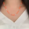 ファッションリンクチェーンチョーカー925銀のネックレスのための銀のネックレスのためのトレンディなオレンジネオンスーパーラグジュアリーゴールデンコラレストルコのファインジュエリー