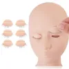 Falska ögonfransar Träning Skyltdocka Head Eyelash Extension Practice Modell Ersätt Silikon Borttagbara ögonlock Makeup Tools8370126