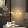 Vägg lampor kreativa måsar lampa modern sovrum säng tak hängande ljus akryl droplight el korridor natt