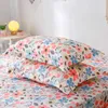 3 pcs Bed Fitted Sheet Single Size Flower Pattern Mattress Protector With Pillowcase Bed Cover For Adult draps de lit Bed Linen 210626