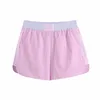 Zomer Dames Gestreepte Shorts Patchwork Pockets Chic Lady Fashion Casual 210517