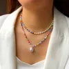 Färgglada bohemisk pärlhänge pärlor halsband chokers mode kvinnor halsband krage sommar smycken vilja och sandig