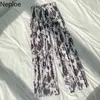 Neploe Plaid Pants Pleated Wide Leg Pants Korean Fashion Women Pant Clothes Elastic Waist Trousers Streetwear Casual Pantalon 210422